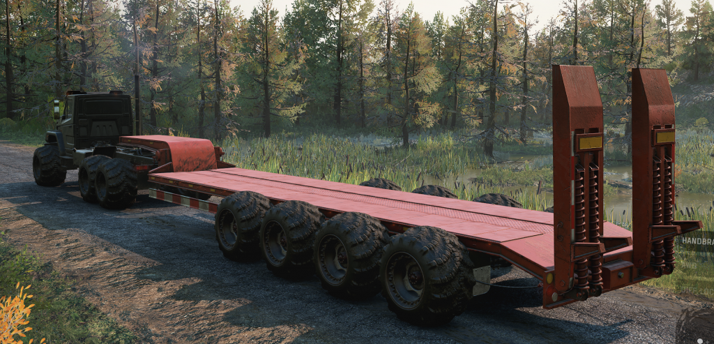 SNOWRUNNER Gooseneck Semi Trailer. Полуприцеп платформа SNOWRUNNER. Полуприцеп с широкой платформой SNOWRUNNER. Ремонтный прицеп SNOWRUNNER.